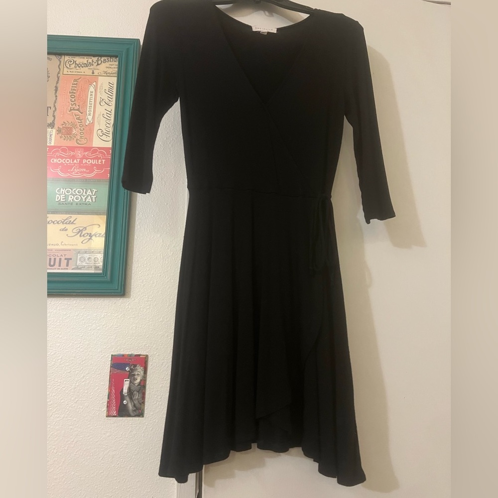 Nordstrom Black Cross Front Black Dress